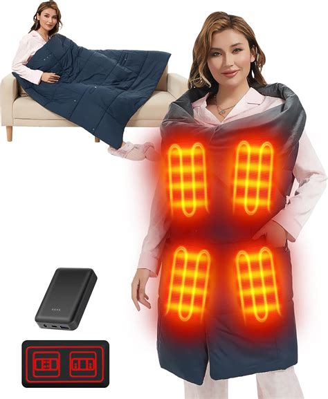 Heated Blanket Battery Operated - 7.4V Shawl USB Electric Heating ...