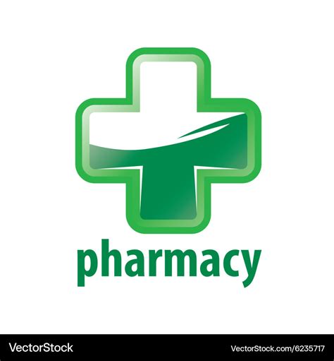 Logo green cross pharmacy Royalty Free Vector Image