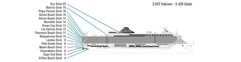 MSC Seaside Deck plan & cabin plan