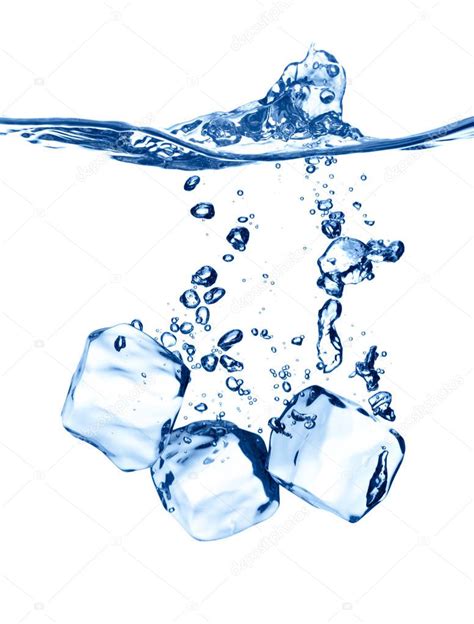 Ice cube splash in water cold — Stock Photo © PicsFive #173678644