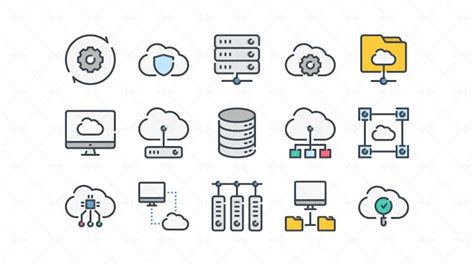 15 Cloud Computing Icons - Graphics | Motion Array