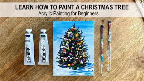 Acrylic Painting: How to Paint a Christmas Tree on Canvas Step by Step ...