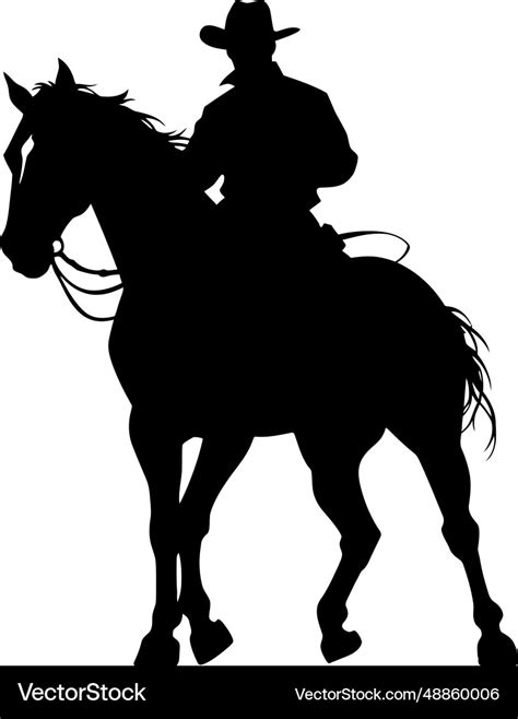 Cowboy silhouette in horse rodeo Royalty Free Vector Image