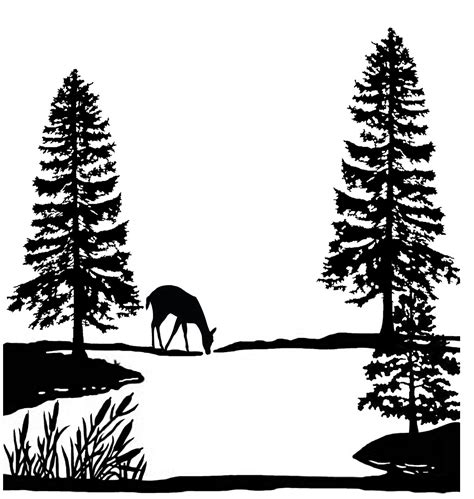 Pine Forest Silhouette at GetDrawings | Free download