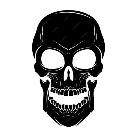 Premium Vector | Hand drawn halloween skull silhouette