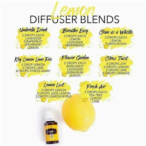 Lemon Diffuser Blends | Essential oil diffuser blends recipes, Young ...