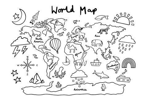 Coloring Pages Of The World Map