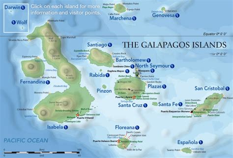 Map of the Galapagos Islands & Visitor Sites | Columbus Travel