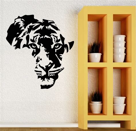 Eco friendly Wall Decal Home Decor Tiger Animal Africa Tribal Decor ...