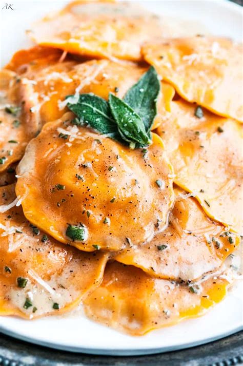 Sage Brown Butter Sauce Butternut Squash Ravioli (Video) - Aberdeen's ...