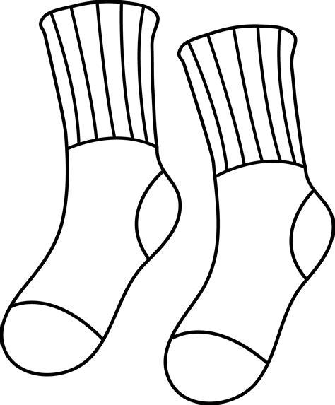 Pair of Socks Line Art - Free Clip Art