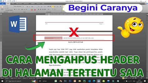 Cara Menghapus Header di Halaman Tertentu Microsoft Word - YouTube