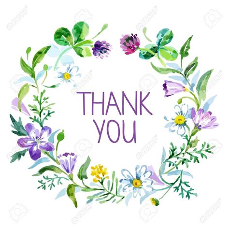 Thank You With Flowers Clipart