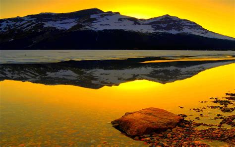 Mountain Lake At Sunset HD desktop wallpaper : Widescreen : High ...