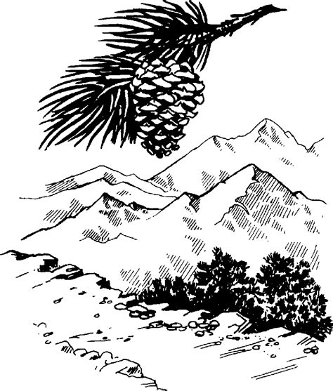 Mountain black and white black and white clip art mountain scenery ...