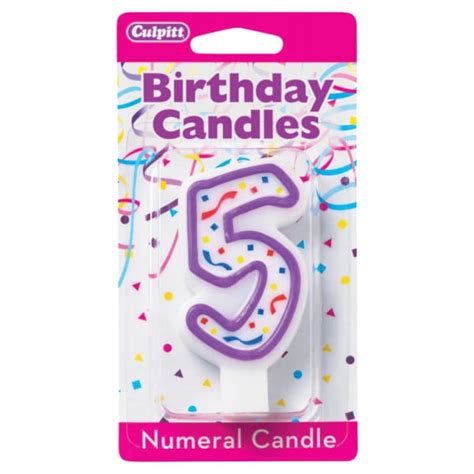 Culpitt Purple Number Five (5) Birthday Candle - 1 Candle - Walmart.com ...