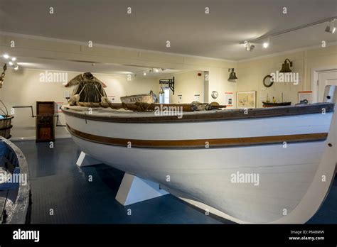 Replica of the James Caird in the Grytviken museum at Grytviken, South ...