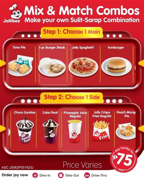 Jollibee Mix & Match Combos - Create Your Own Sulit-Sarap Combo