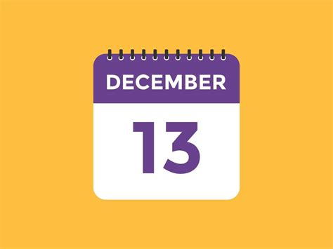 december 13 calendar reminder. 13th december daily calendar icon ...