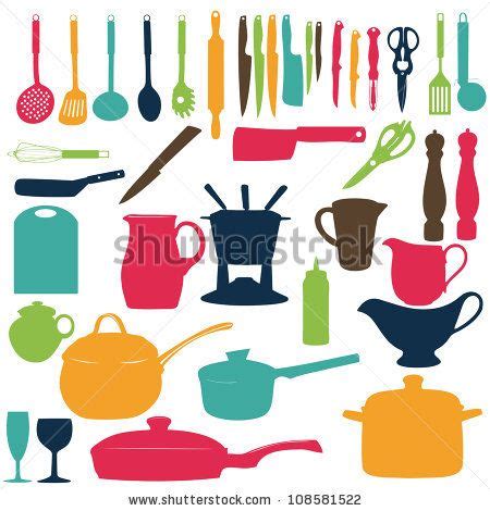 Kitchen tools Silhouette Vector illustration - stock vector Kitchen ...