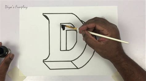 Draw letter D in 3D for assignment and project work | Alphabet D ...