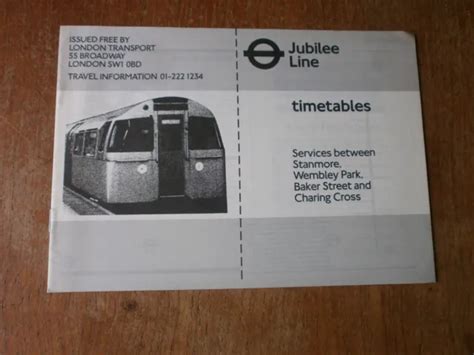 LONDON TRANSPORT UNDERGROUND-JUBILEE Line Timetable Booklet £1.99 ...