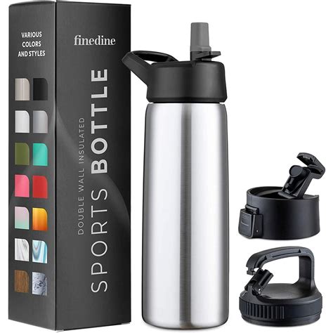 Triple Insulated Stainless Steel Water Bottle with Straw Lid - Flip Top ...