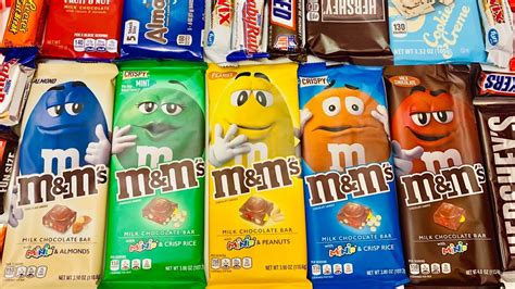 lots of candies|M&M Chocolate Bars: All five flavors - YouTube