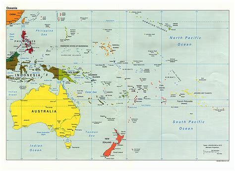 Oceania political map 1997 - Full size