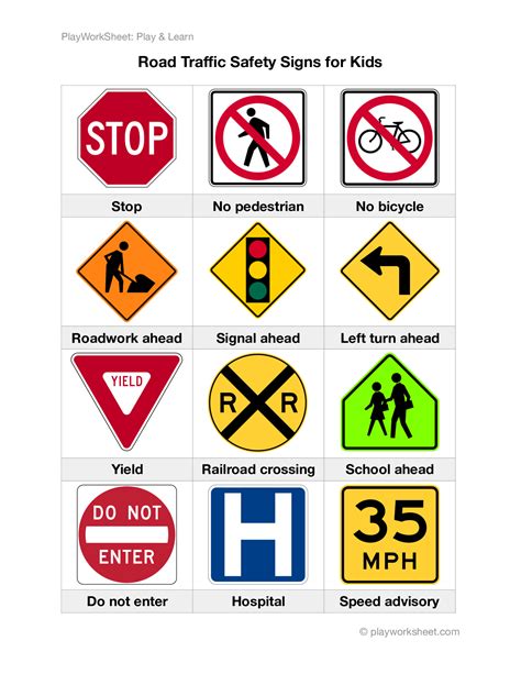 Road Traffic Safety Signs for Kids | Free Printables for Kids