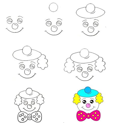 7 Simple Steps To Create A Clown Face Drawing - How to Draw A Clown ...