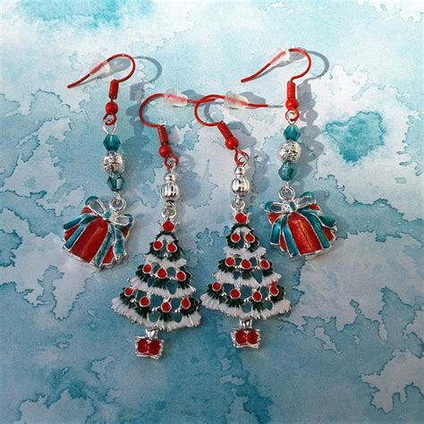 Christmas Tree Earrings Christmas Gift Earrings Enamel - Etsy