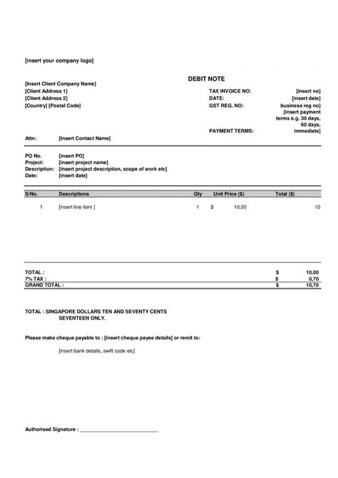 Debit Note | Forms - Docs - 2023