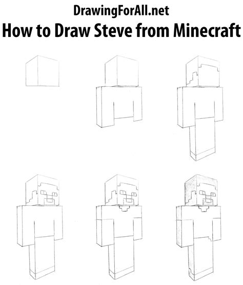 Minecraft Steve Sketch at PaintingValley.com | Explore collection of ...