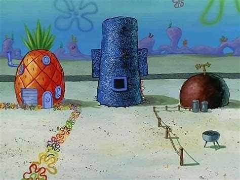 Spongebob Patrick And Squidwards Houses