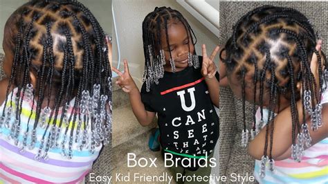 Box Braids For Kids | No Added Hair | Easy Protective Style - YouTube