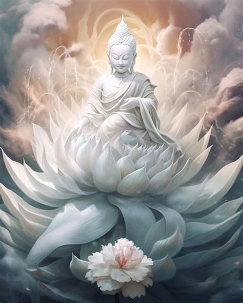 Premium AI Image | A painting of a buddha with a lotus flower in the ...