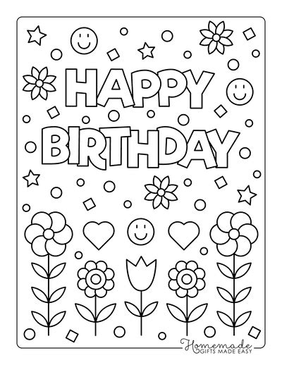 Free Happy Birthday Coloring Pages for Kids