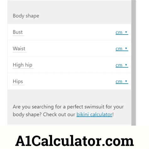 Body Shape Calculator Free Online - A1Calculator