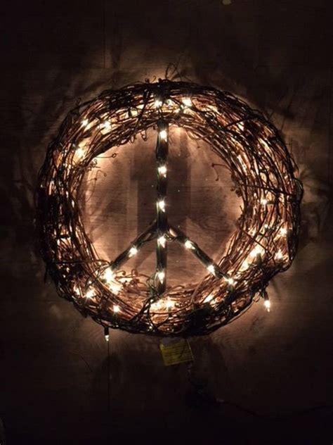 Lighted Peace Sign Wreath Lighted Peace Sign Fall Wreath | Etsy