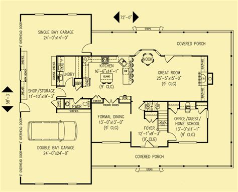 Wrap Around Porch House Plans For a 4 Bedroom Country Home