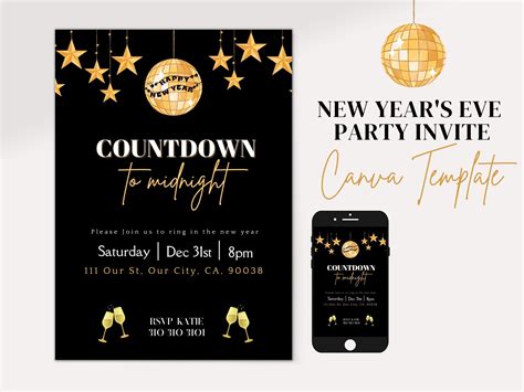 New Year's Eve Party Invitation Design 'countdown to - Etsy