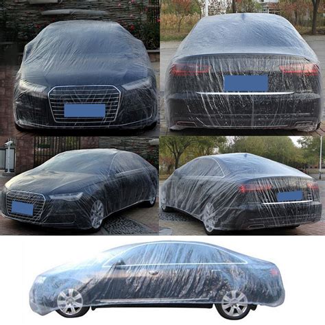 Car Disposable Plastic Cover Waterproof Transparent Dustproof Rian ...