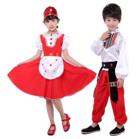 Kids Russian folk dance costumes for girls boys stage performance ...