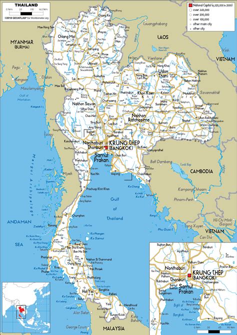 Large size Road Map of Thailand - Worldometer