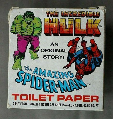 VINTAGE AMAZING SPIDER-MAN & INCREDIBLE HULK TOILET PAPER BOX 1979 ...