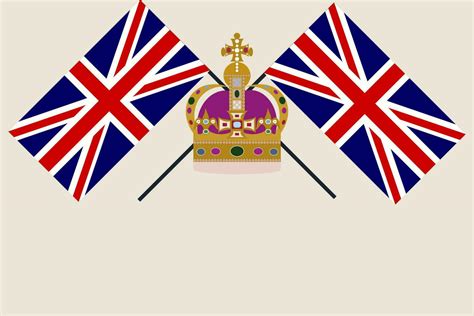 Coronation crown king UK celebration UK Union Jack flag background ...