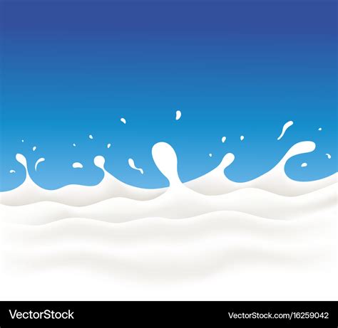 Milk waves and splash on blue background Vector Image