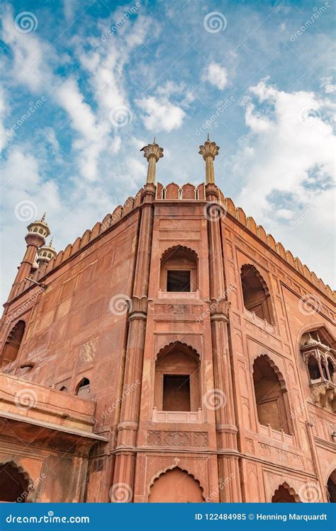 Architectural Detail of the Facade of the Jama Masjid Stock Image ...