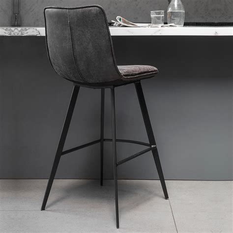 Gallery Palmer Grey Faux Leather Bar Stool, 2 Pack | Costco UK